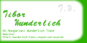 tibor wunderlich business card